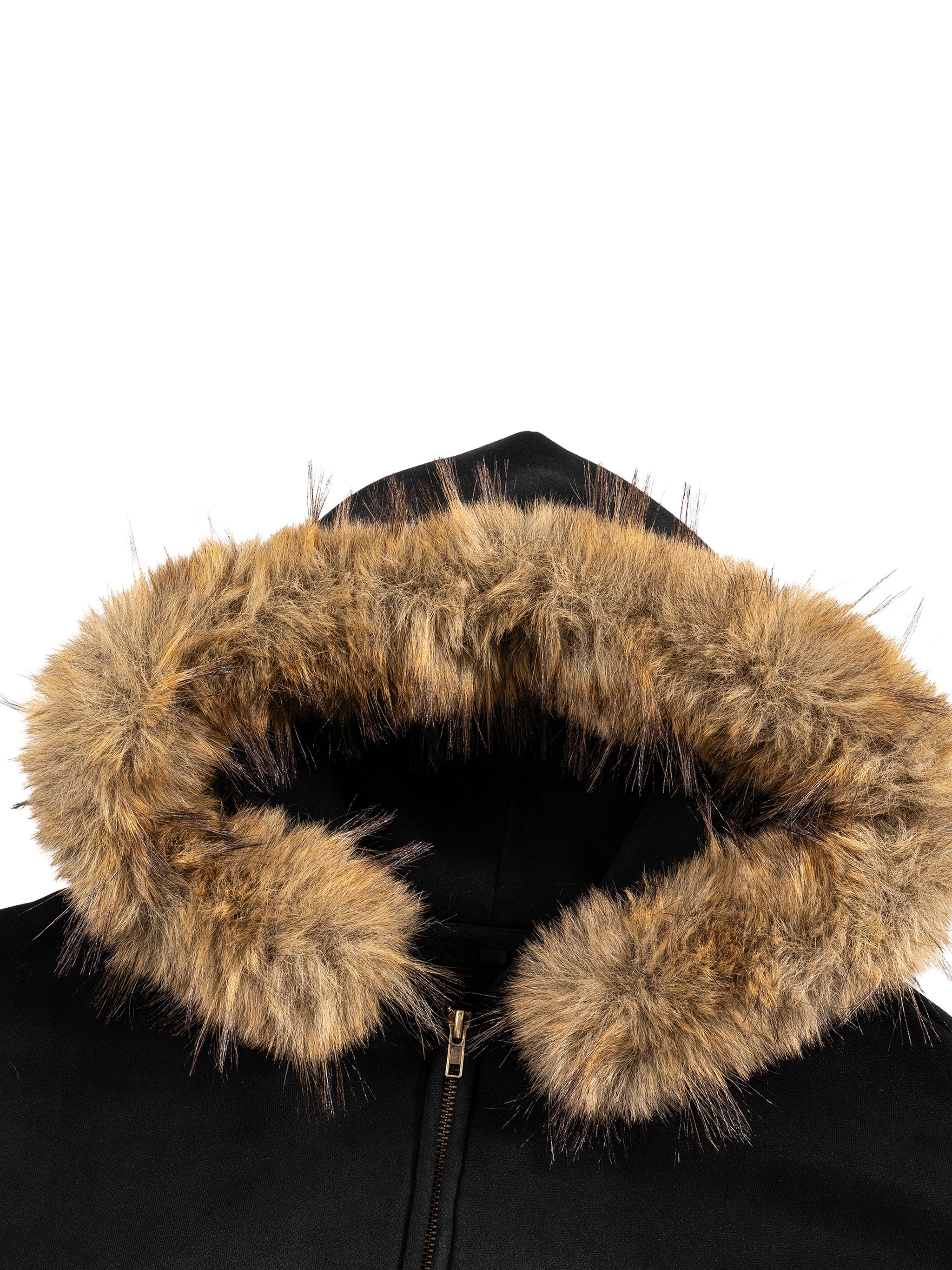 Farm Tough Sun Fade Boxy Detachable Fur Hoodie